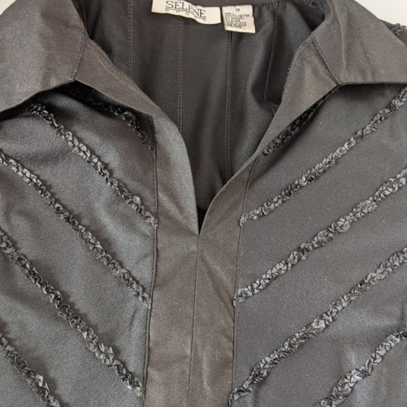 Selene Sport vintage black pullover top, size 1X - Picture 4 of 5